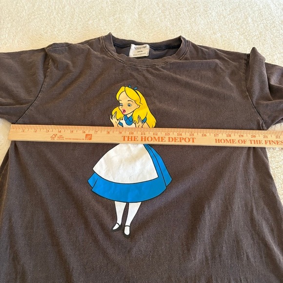 Alice In Wonderland Graphic T-Shirt Dress Women's M Brown Gray Disney godstar - Picture 8 of 12